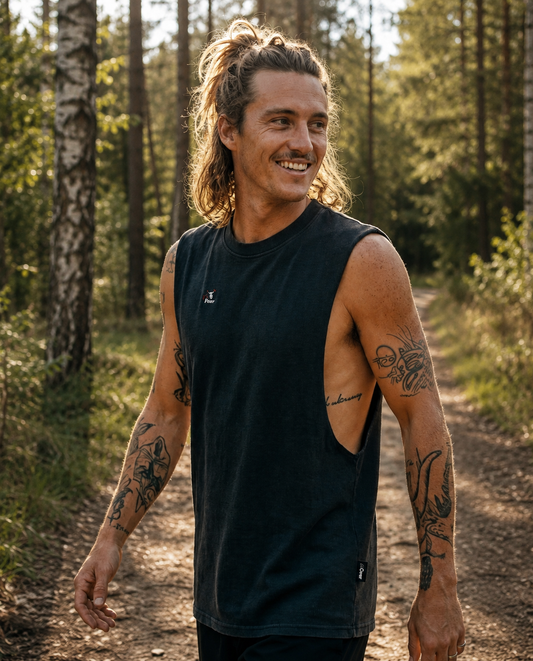 Tank Top z rozcięciami czarny